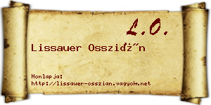Lissauer Osszián névjegykártya